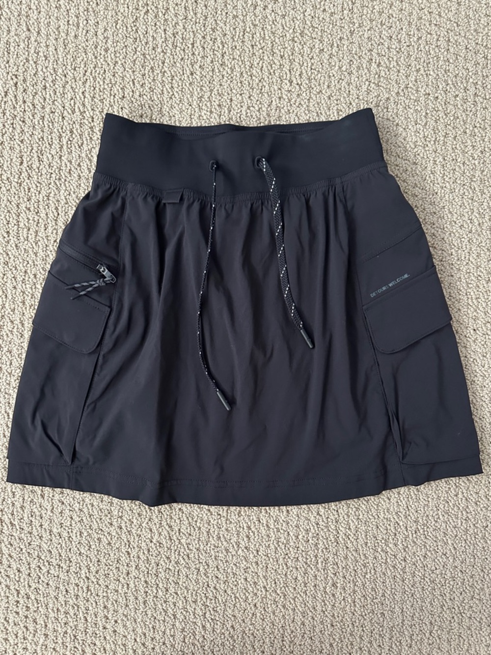 lululemon athletica black cargo high-rise hiking skirt (skort)